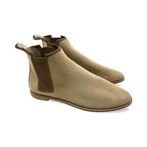 Rothys Chelsea Boots Merino Wool Beige Knit Womens Size 7.5 Pull On